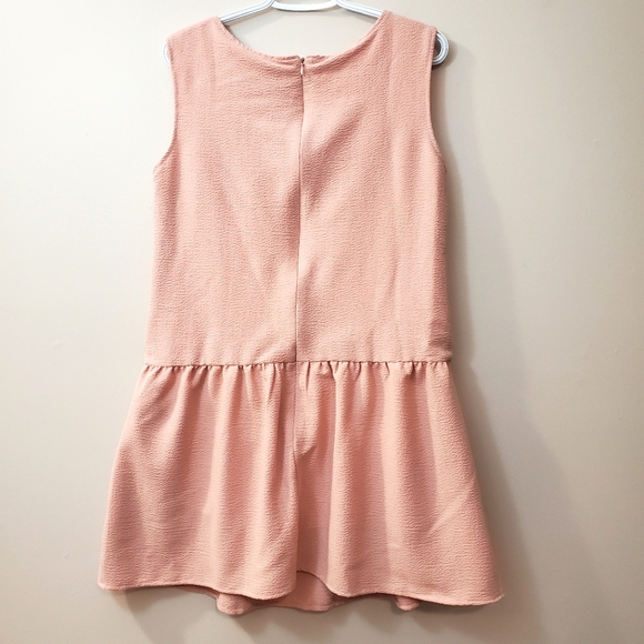 Sunday in Brooklyn Sleeveless Drop Waist Tulip Hem Pocketed Crepe Dress - Size M - Picture 4 of 5
